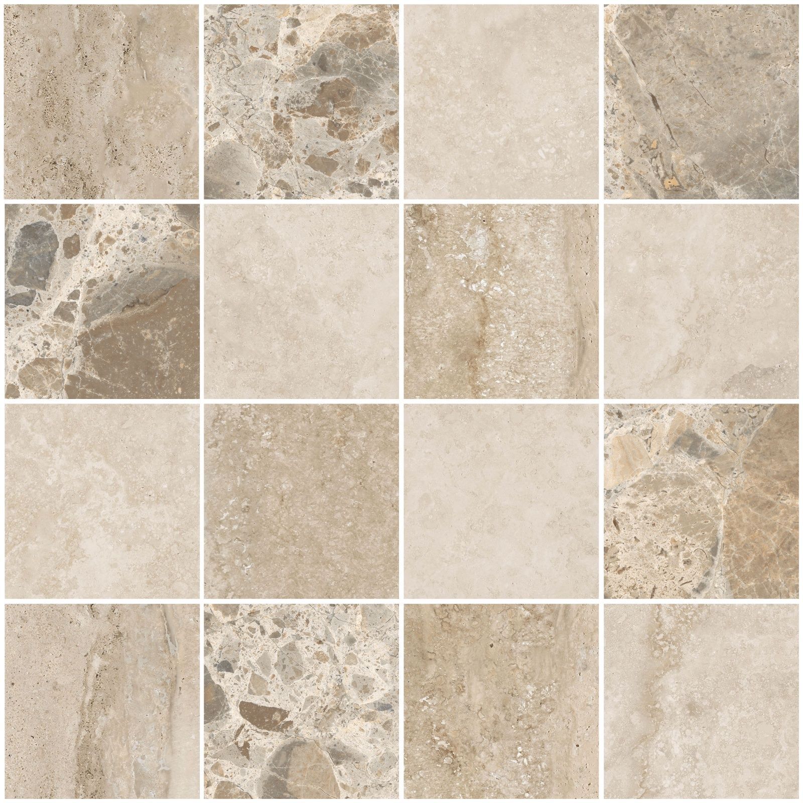 Мозаика CityMarble Микс Матовый 7,5x7,5