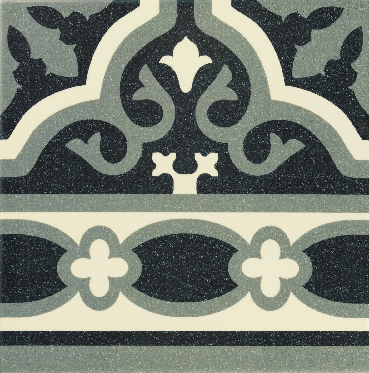 Florentine Cenefa Black 20x20