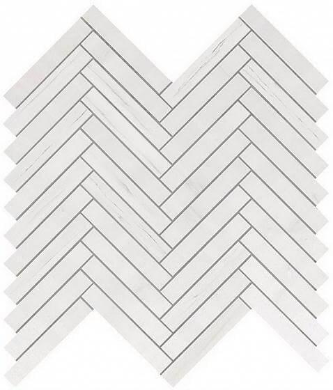 Мозаика Marvel Bianco Dolomite Herringbone Wall 30x30,5