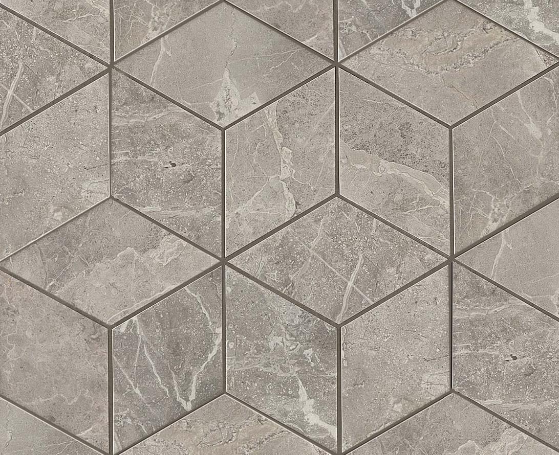 Мозаика Marvel Grey Fleury Mosaico Esagono Lappato 30x35