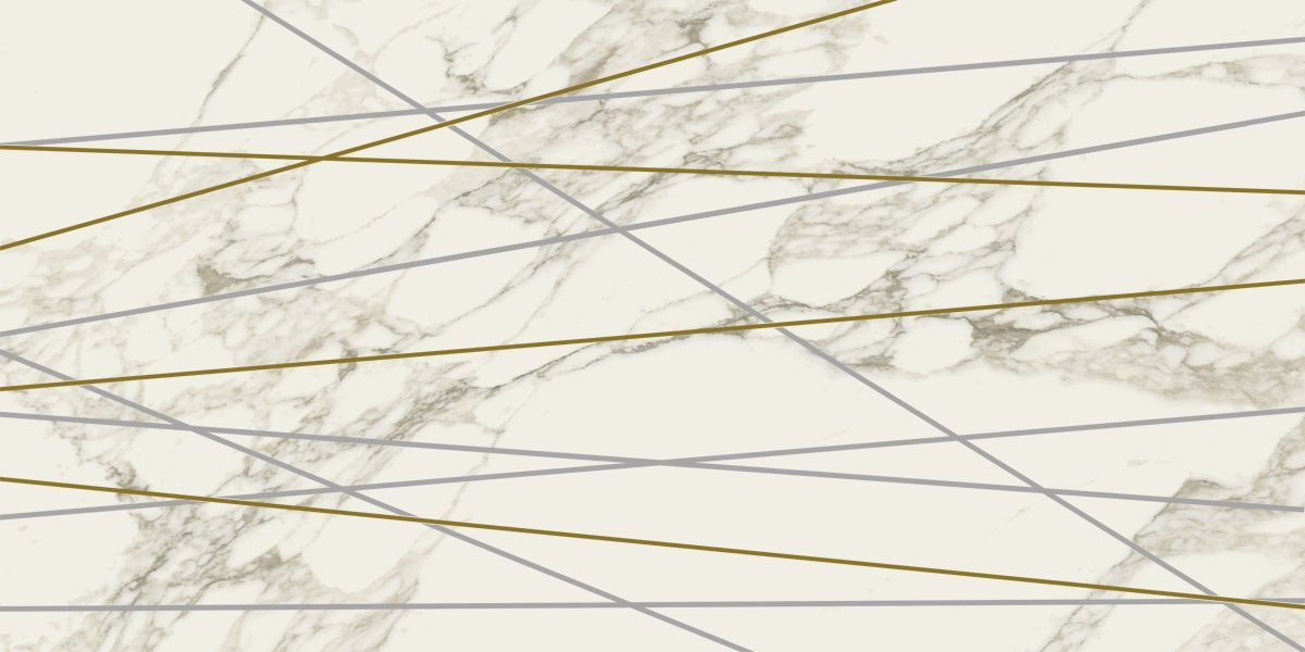 Декор Chame Deluxe Arabescato White Inserto Golden Line Lucido 600080000421 40x80