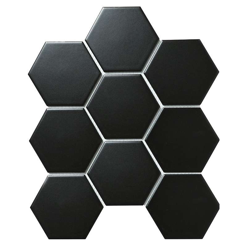 Мозаика Кер. Hexagon Big Black Matt 25,6x29,5