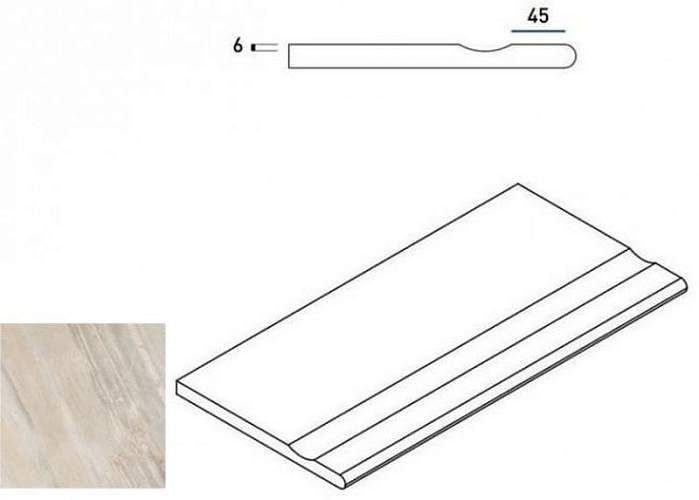 Бортик Magnetique White Bor. Svasato Round С выемкой Закругл 620090000198 30x60