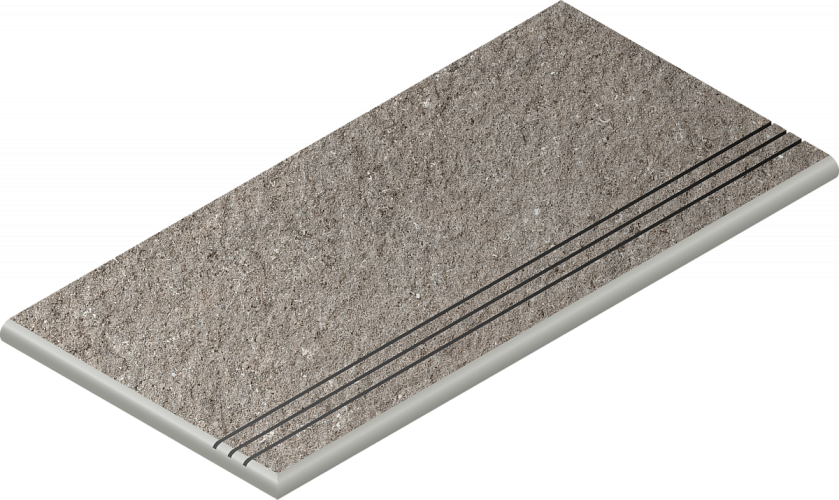 Ступень угловая левая закруглённая Discover X2 Grey Gradino Round Grip 620040000157 30x60