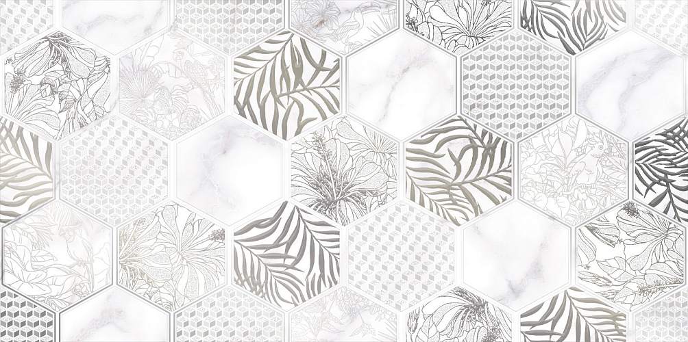 Декор Grigio Серый DWU09GRG027 Глянцевый 24,9x50