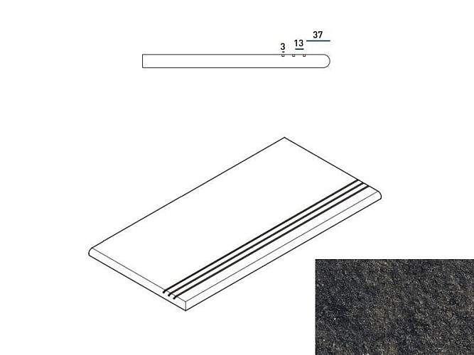 Ступень Room Black Gradino Round Grip Sx Закругл Левая 620040000103 30x60