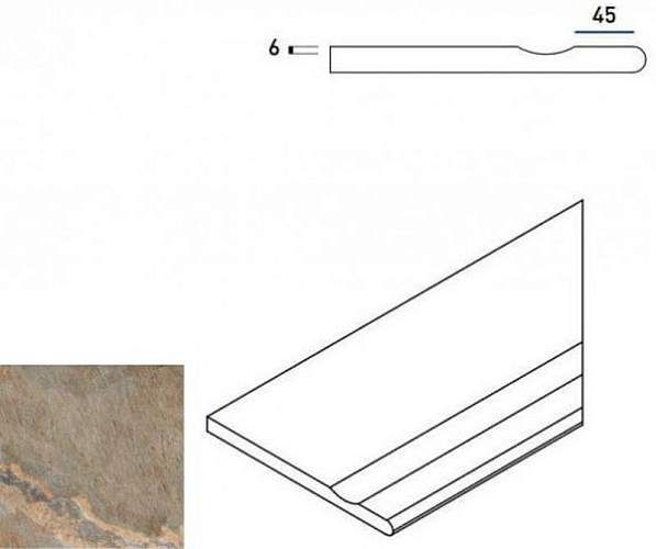 Бортик Magnetique Dark Bor. Svasato Round Dx С выемкой Закругл Пр 620090000213 30x60