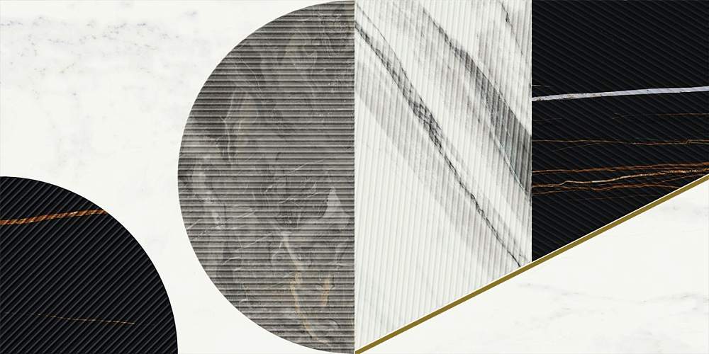 Декор Chame Deluxe Bianco Michelangelo Inserto Deco Lucido 600080000418 40x80