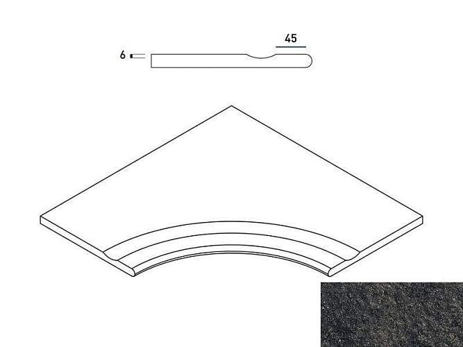 Бортик Room Black Svasato Ang.Round 30 С выемкой Угл Закругл 620090000662 60x60