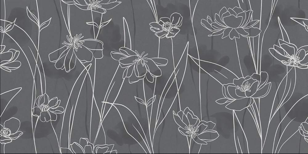 Floresta 17552 цветы серый ректификат Керамогранит 60x120