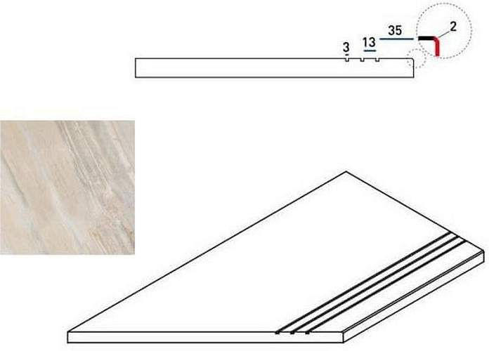 Бортик Magnetique White Bor. Grip Sx Левый 620090000209 30x60