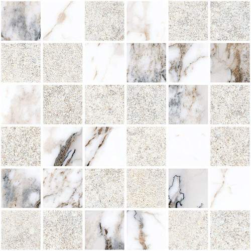 Декор-Мозаика Marble-Stone Белый Матовый-Лаппато Ректификат (5x5) K9498838R 30x30