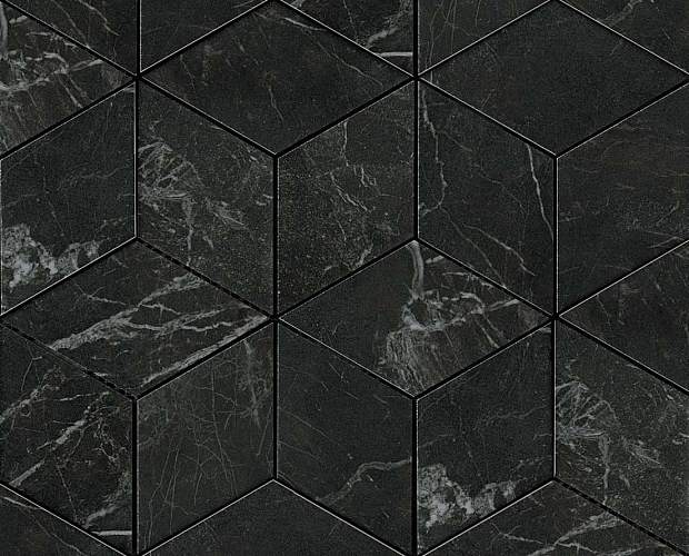 Мозаика Marvel Noir St.Laurent Mosaico Esagono Lappato 30x35