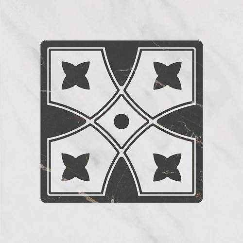 Декор Келуш 1 TOC004 Грань Черно-Белый 9,8х9,8