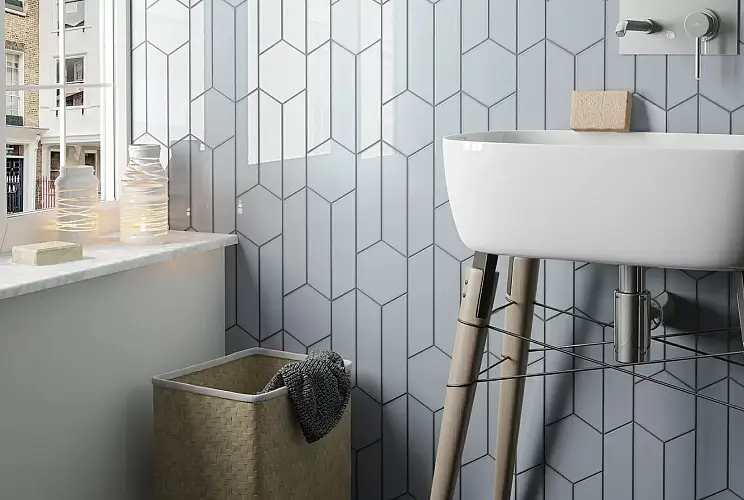 Chevron Wall Black Matt Left 23357 18,6x5,2