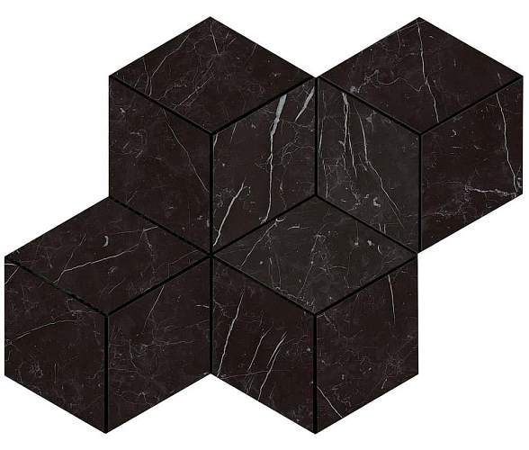 Мозаика Marvel Nero Marquina Mosaico Esagono Lappato 30x35