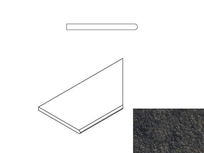 Бортик Room Black Round Dx Закругл Правый 620090000668 30x60