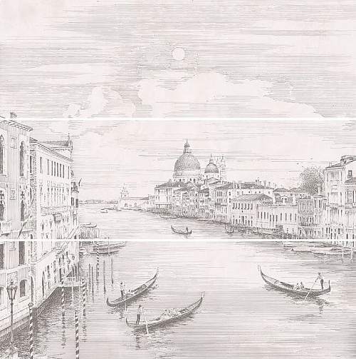 Панно Город на Воде Venice (из 3-х плиток) 12109R\3x\3F 75х75