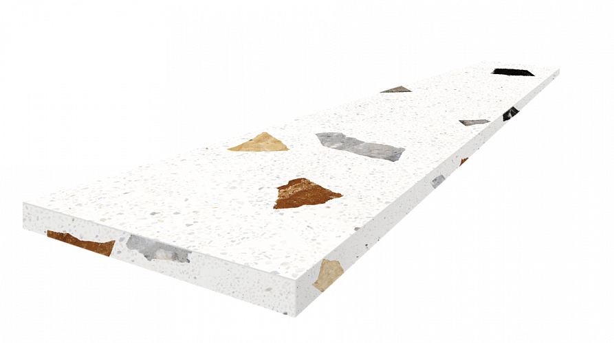 Ступень угловая левая Палладио Уайт / Palladio White Scal.120 Ang.Sx 33x120