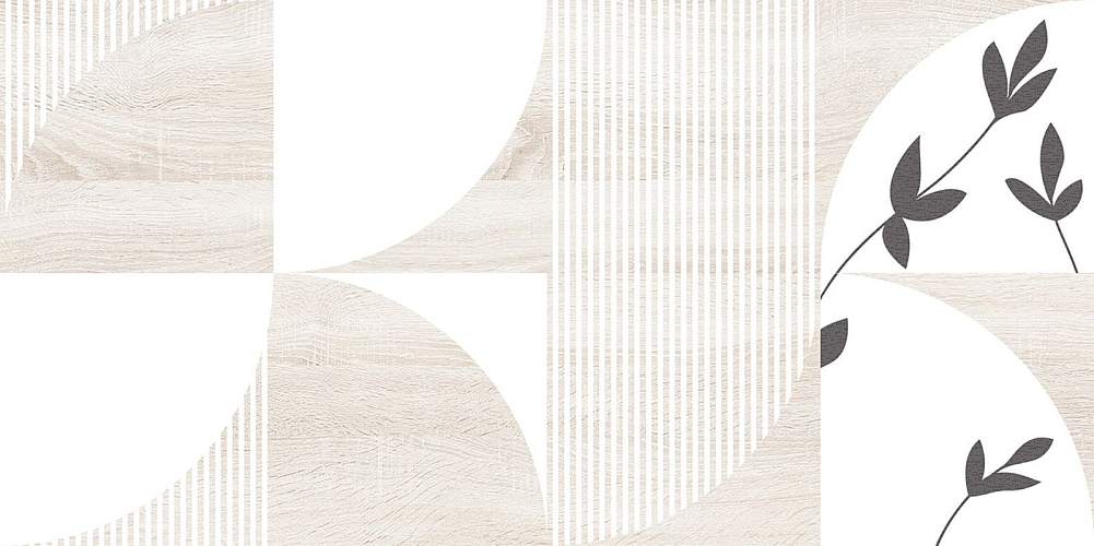 Джапанди/Japandi Бежевая Декорированная 19,8x39,8