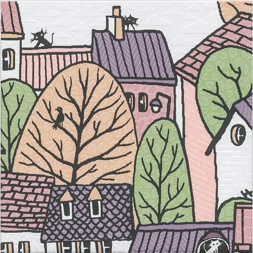 Декор Городок 1 OS\A222\5009 Матовый 20х20