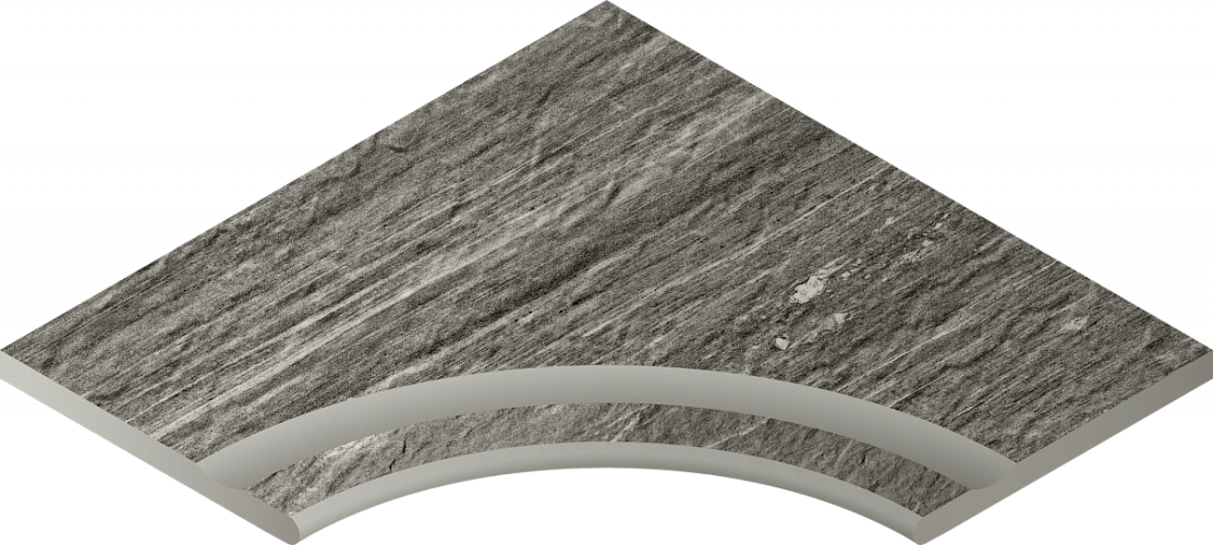 Бортик угловой Skyfall X2 Grigio Svasato Ang.Round30 Nat Закруг с выемкой 620090000694 60x60