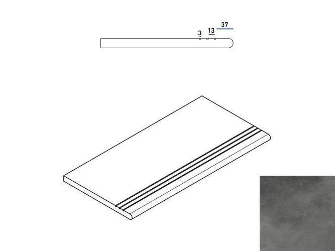 Ступень Millennium X2 Black Gradino Round Grip Закруг 620040000113 30x60