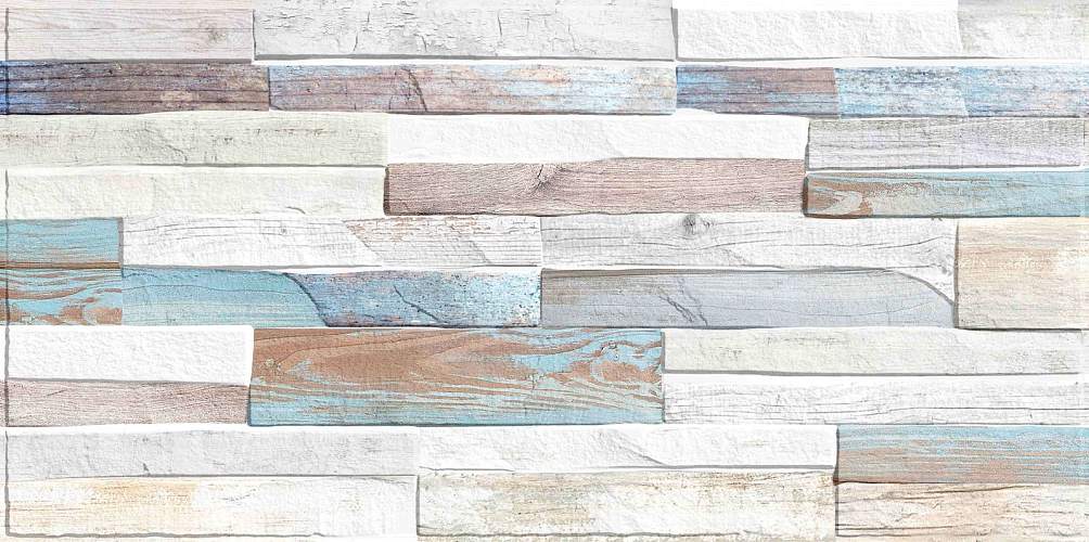 Mattone Сланец Разноцветный TWU09MTN604 Глянцевая Рельефная 24,9x50