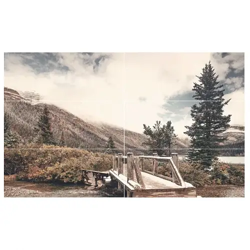 Стеклянный декор Зимний Мост панно 1 комплект из 6 шт цифровая печать 60x100