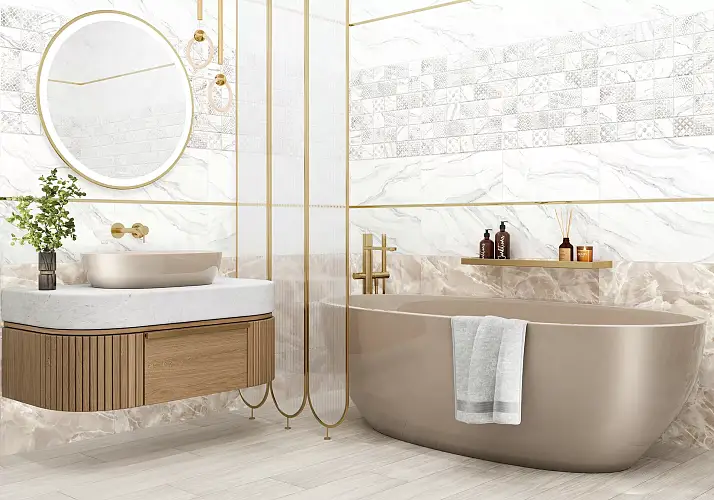 Fresco Бежевый TWU2550FRC14 Глянцевая 24,9x50