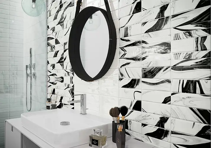 Sanders White WT11SND00 Глянцевая Рельефная 20x60