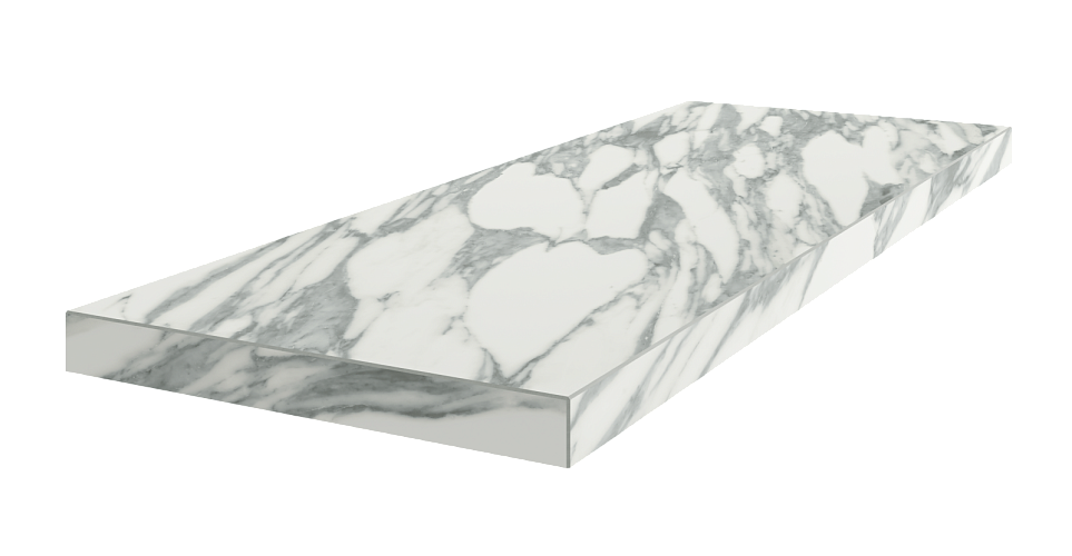 Ступень угловая левая Уффици Уайт / Uffizi White Scal.90 Ang.Sx 33x90