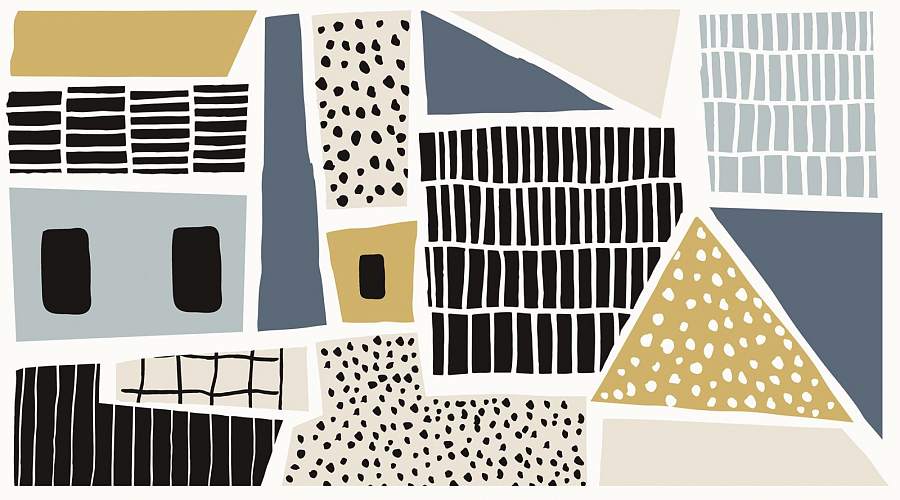 Панно Копенгаген/Copenhagen Домики (из 2-х элементов) 45x50