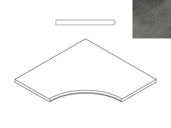 Бортик угловой Millennium X2 Black Svasato Ang.Round30 Nat Закруг 620090000751 60x60