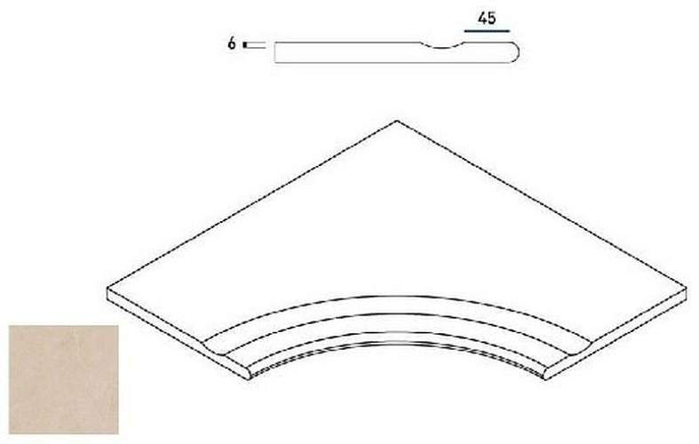 Бортик Materia Magnesio Bor. Svasato Ang.Round 30 С выемкой Угл Закругл 620090000394 60x60