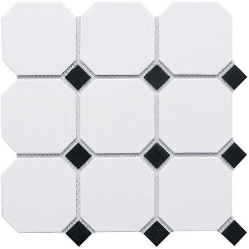 Мозаика Homework Octagon big White/Black GTPL61466/CLA006 30x30