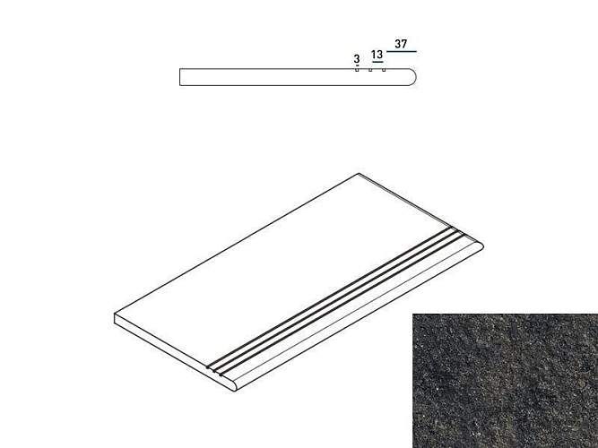 Ступень Room Black Gradino Round Grip Dx Закругл Правая 620040000102 30x60
