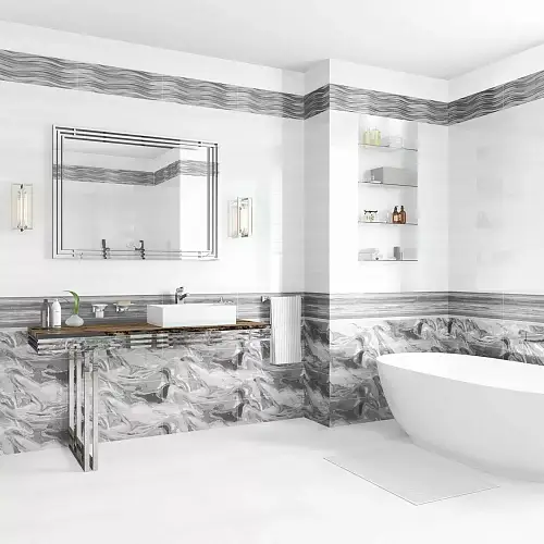 Декор Tori Серый DWU11TOR727 Глянцевый 20x60