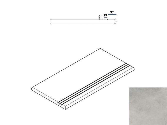 Ступень левая Millennium X2 Silver Gradino Round Sx Grip Закруг 620040000112 30x60