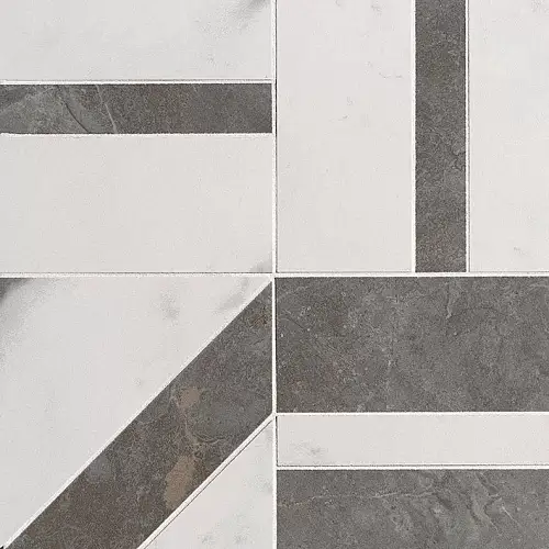 Roma Stone Carrara Pietra Grey Deco Mosaico fRDM 30x30