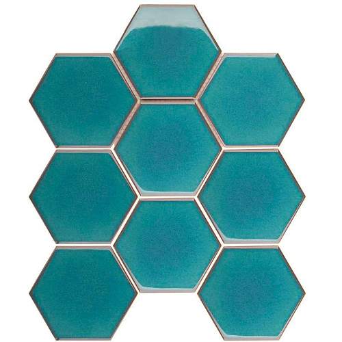 Мозаика Hexagon big Green Glossy 25,6x29,5