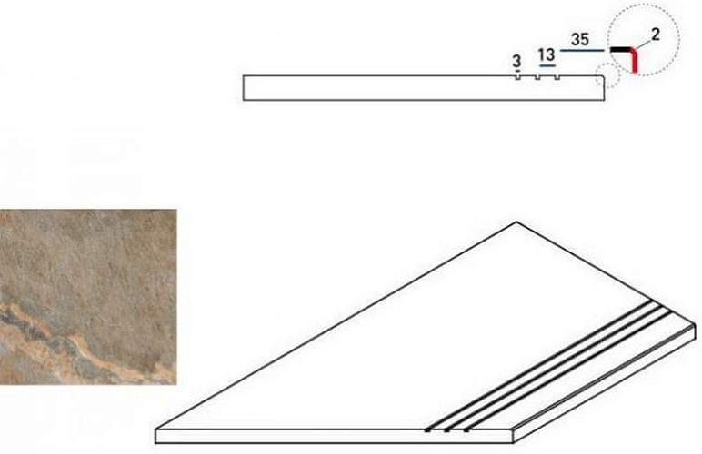 Бортик Magnetique Dark Bor.Grip Sx Левый 620090000223 30x60