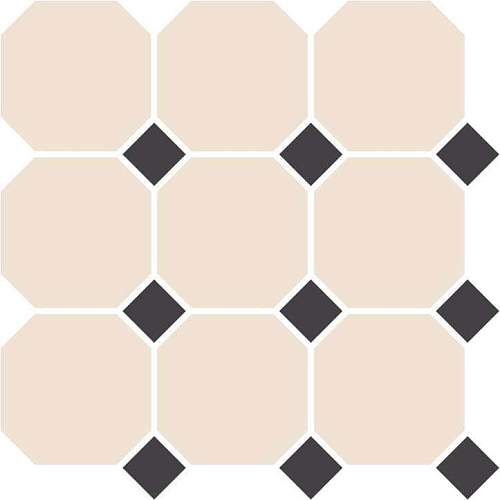 4416 OCT14-1Ch White Octagon 16 - Black Dots 14 Керамогранит 30x30