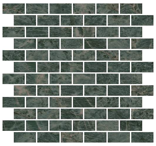 Декор Мозаика Эвора MM13123 Мозаичный Зеленый Глянцевый 30x32