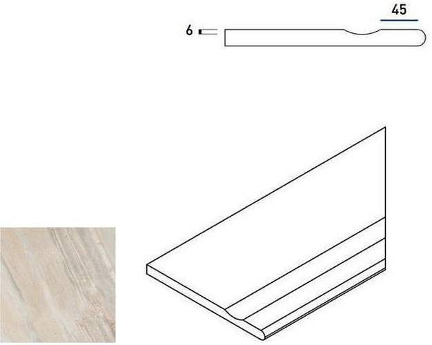 Бортик Magnetique White Bor. Svasato Round Dx С выемкой Закругл Пр 620090000199 30x60