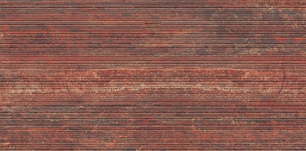 Trav.Rosso Vein Cut Ribbed Sq. TR07BAR Керамогранит 60x120