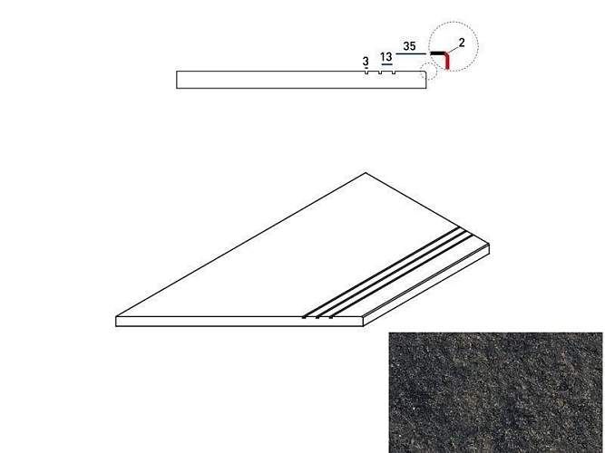 Бортик Левый Room Black Grip 620090000681 30x60