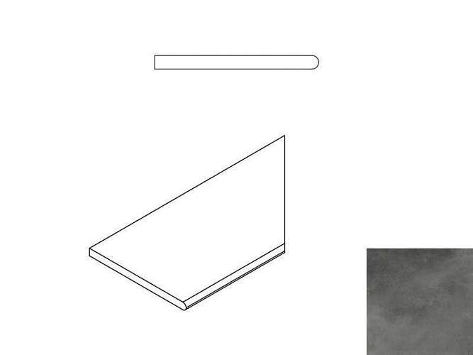 Бортик правый Millennium X2 Black Round Dx Nat Закруг 620090000756 30x60