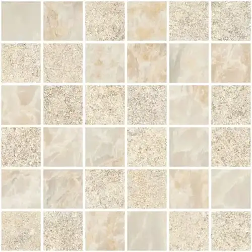 Декор-Мозаика Marble-Stone Кремовая Матовая-Лаппато Ректификат (5x5) K9498848R 30x30