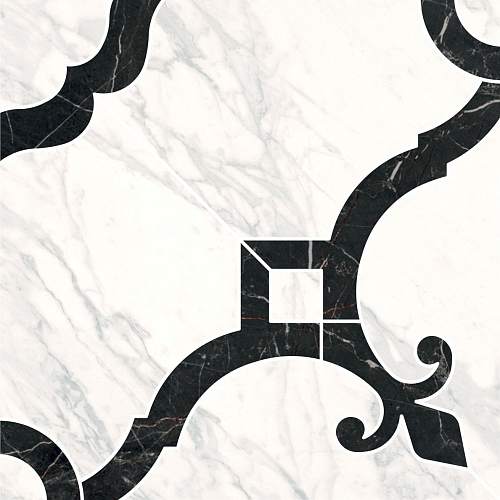 Декор Фрагонар наборный Белый 1/4 Розона ID88T 30x30